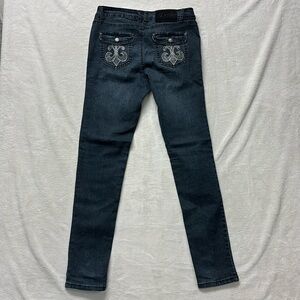 Dereon Jeans Size 11/12 straight leg bling button flap pockets 32x32